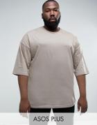 Asos Plus Oversized T-shirt In Gray - Brown
