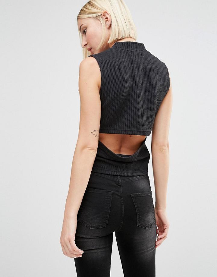Cheap Monday High Neck Top With Cut Out Back - Black