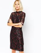 Selected Lisa Lace Mini Dress - Black And Tawny