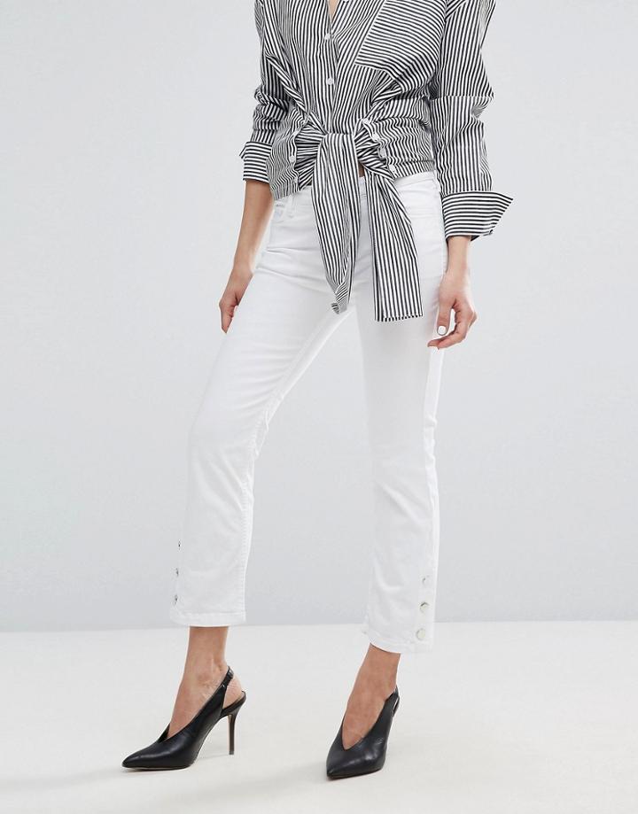 Mango Button Detail Jeans - White