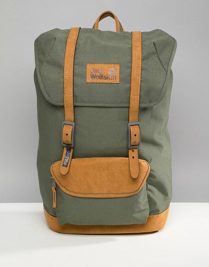 Jack Wolfskin Earlham Backpack In Khaki - Green
