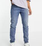 Collusion X003 Organic Cotton Tapered Jeans In Mid Wash Blue-blues