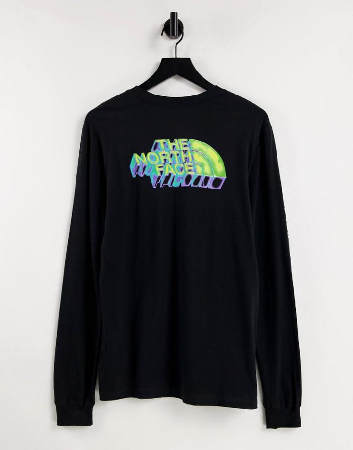The North Face Distorted Half Dome Long Sleeve T-shirt In Black