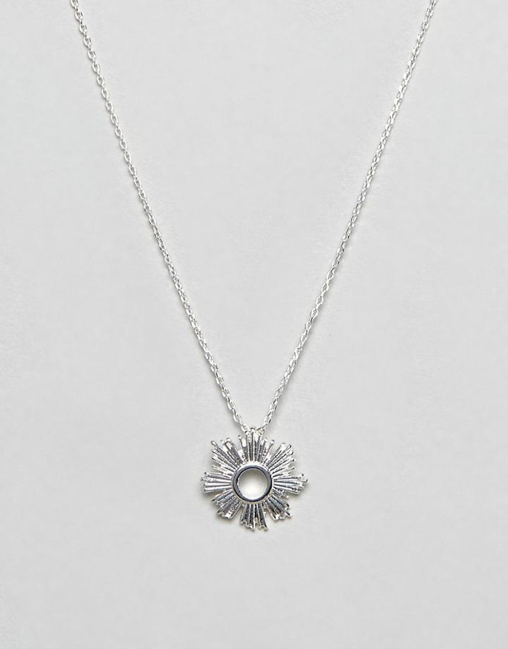Nylon Simple Sun Burst Necklace - Silver