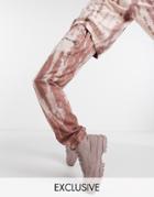 Reclaimed Vintage Inspired Sweatpants In Tie-dye Wash In Rust