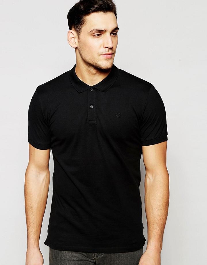 Jack & Jones Premium Pique Polo Shirt - Black