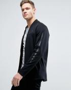 Jack & Jones Tech Longline Bomber Jacket In Jersey - Black