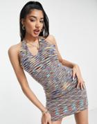 Sndys Knitted Mini Dress In Space Tie Dye-multi