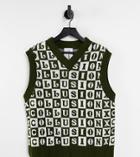 Collusion Unisex Knitted Tank In Checkerboard-multi