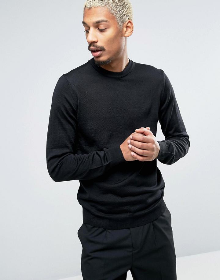 Casual Friday Sweater In Wool Mix - Black