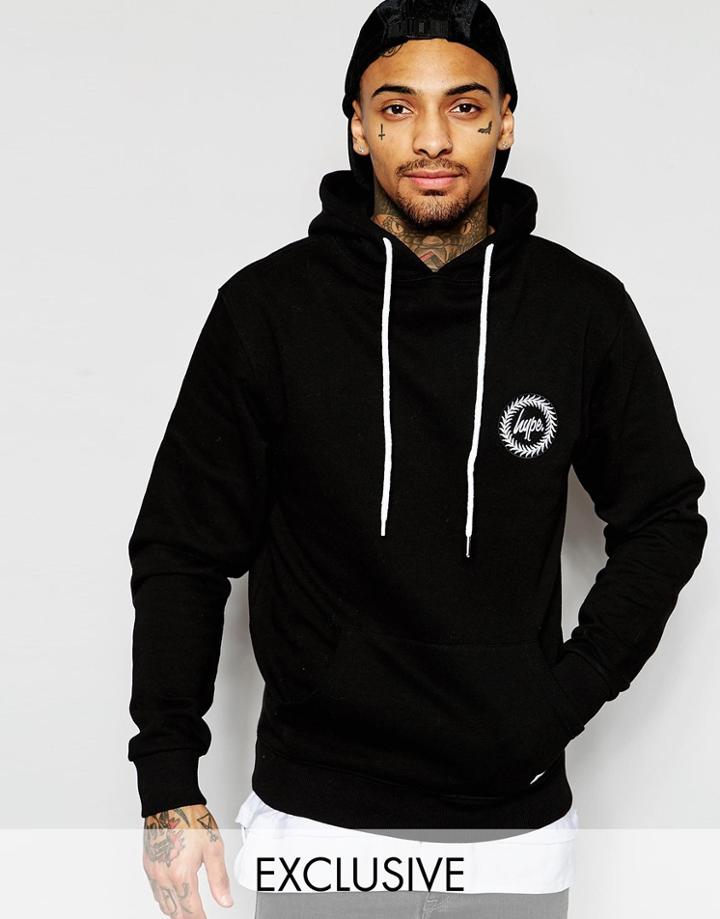 Hype Zip Hoodie With Crest Logo - Black