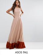 Asos Tall Pleated Paneled Satin Maxi Dress - Multi