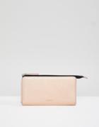 Monki Holographic Faux Leater Zip Wallet In Pink - Black