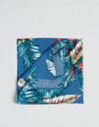 Asos Pocket Square With Hawaiian Print In Blue - Blue