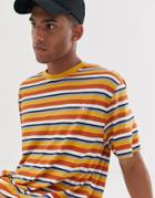 Brooklyn Supply Co Relaxed Fit T-shirt In Multi Color Stripe - Multi