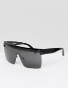 Karl Lagerfeld Signature Flat Top Sunglasses In Black - Black