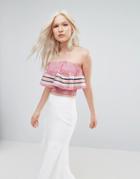 N12h Senorita Bandeau Frill Top - Red