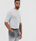 Asos Design Tall Organic Smart Slim Fit T-shirt In Gray - Gray