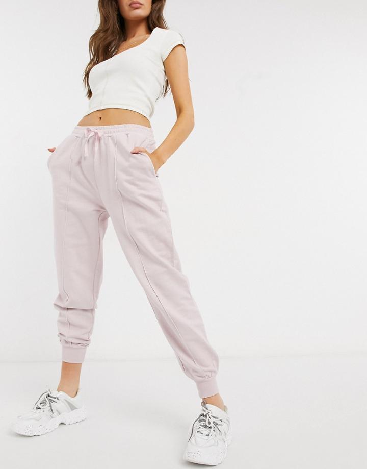 Topshop Seam Detail Sweatpants In Powder Pink - Part Of A Set