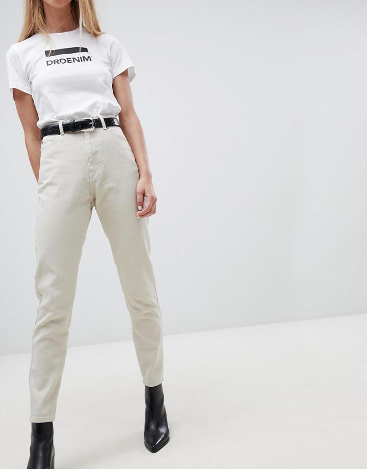 Dr Denim Nora Super High Rise Mom Jean - Beige