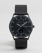 Skagen Skw6318 Holst Chronograph Mesh Watch In Black 40mm - Black