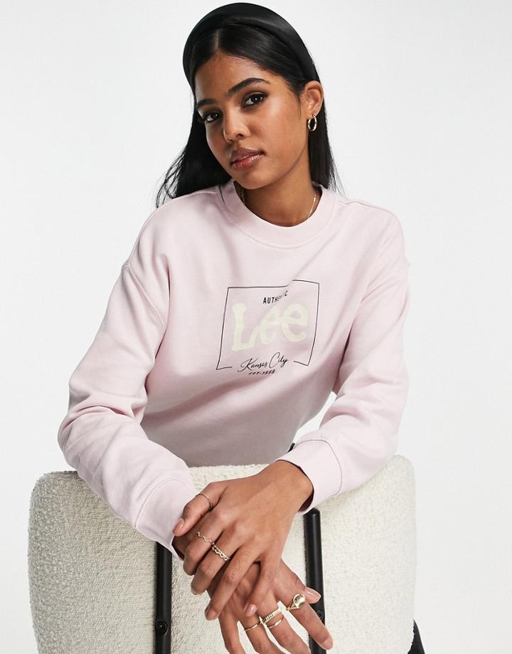 Lee Crewneck Sweatshirt In Pale Lilac-pink