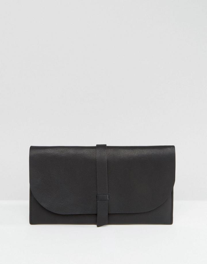 Asos Leather Slot Through Purse - Black