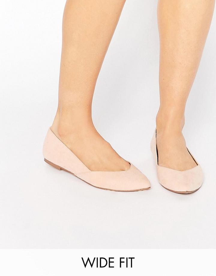 Asos Lucy Wide Fit Ballet Flats - Nude