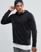 Asos Hoodie With Splat Print - Black