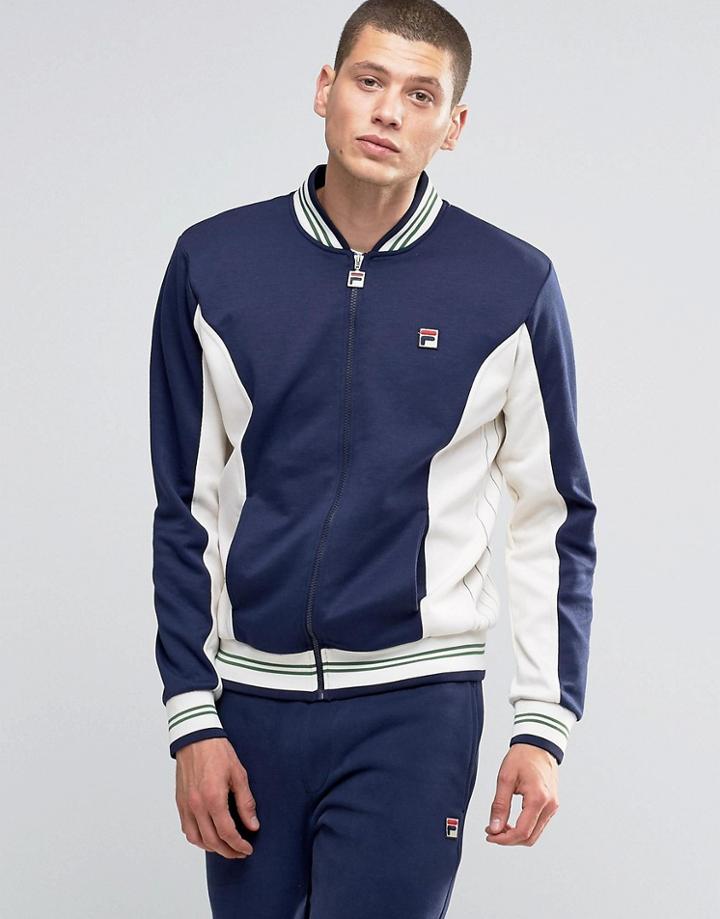 Fila Vintage Track Jacket With Stripes - Navy