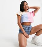 Missguided Petite Color Block Coordinating T-shirt In Multi