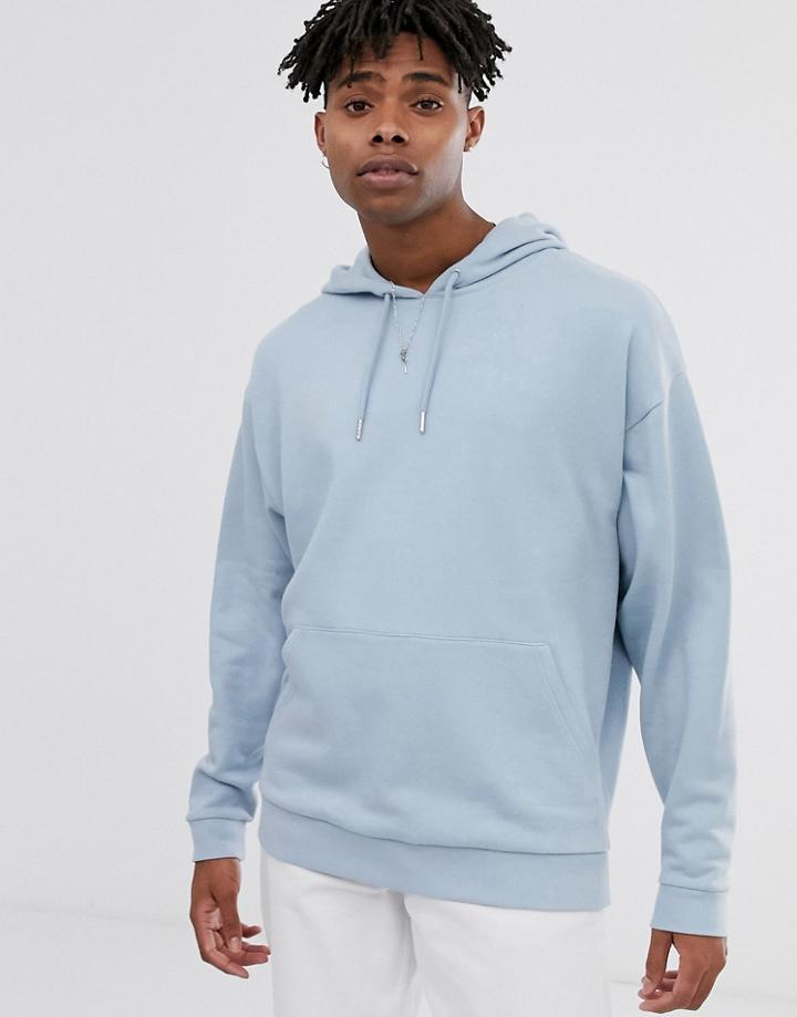 Asos Design Oversized Hoodie In Light Blue