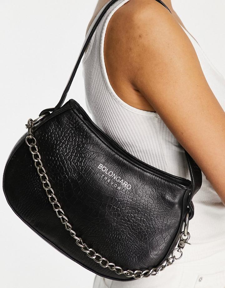 Bolongaro Trevor Tess Shoulder Bag In Black Croc