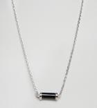 Designb Silver Necklace With Black Charm In Sterling Silver Exclusive To Asos - Silver