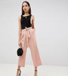 Asos Design Tall Mix & Match Culotte With Tie Waist-pink