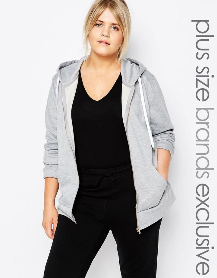 One Day Plus Longline Hoodie - Gray
