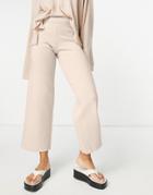 Asos Design Mix & Match Lounge Premium Knitted Straight Leg Pant In Biscuit-brown