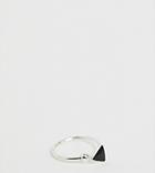 Kingsley Ryan Sterling Silver Black Triangle Detail Ring - Silver
