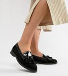 Dune Flat Wide Fit Leather Loafers - Black