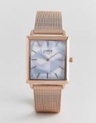 Limit Square Mesh Watch In Rose Gold 22mm - Pink
