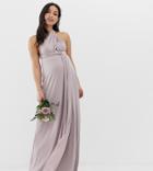 Tfnc Maternity Bridesmaid Exclusive Multiway Maxi Dress In Gray