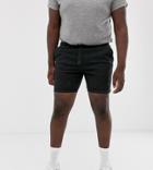 Asos Design Plus Skinny Chino Shorts With Elastic Waist In Black