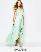 Fame And Partners Radiant Angel High Low Maxi Dress - Green
