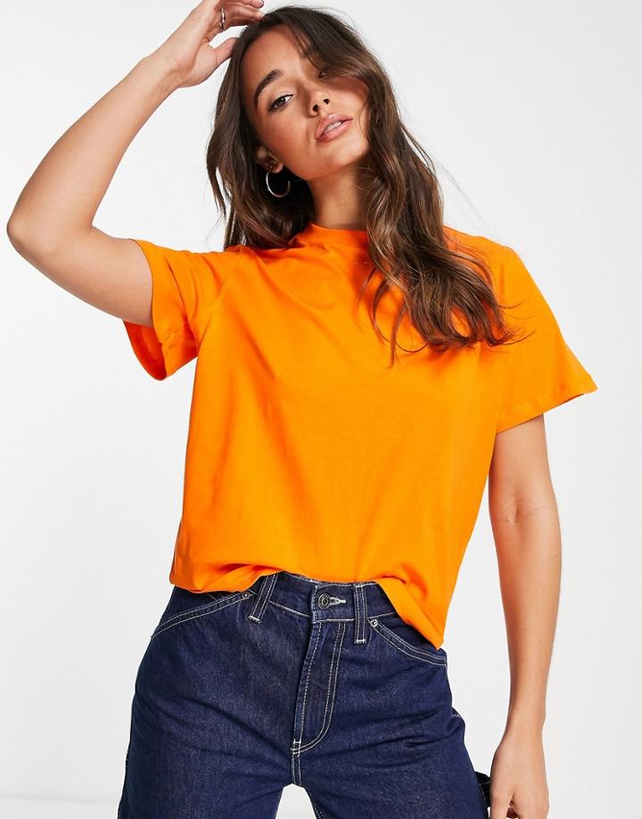 & Other Stories Cotton Relaxed Short Sleeve T-shirt In Orange - Orange