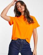 & Other Stories Cotton Relaxed Short Sleeve T-shirt In Orange - Orange