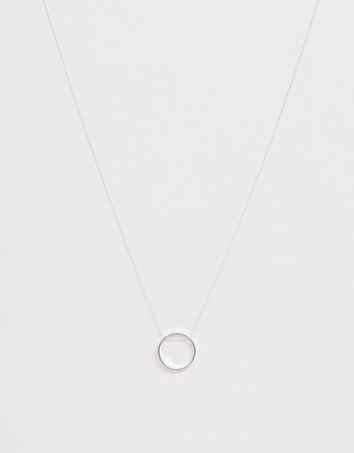 French Connection Hanging Ring Necklace-silver
