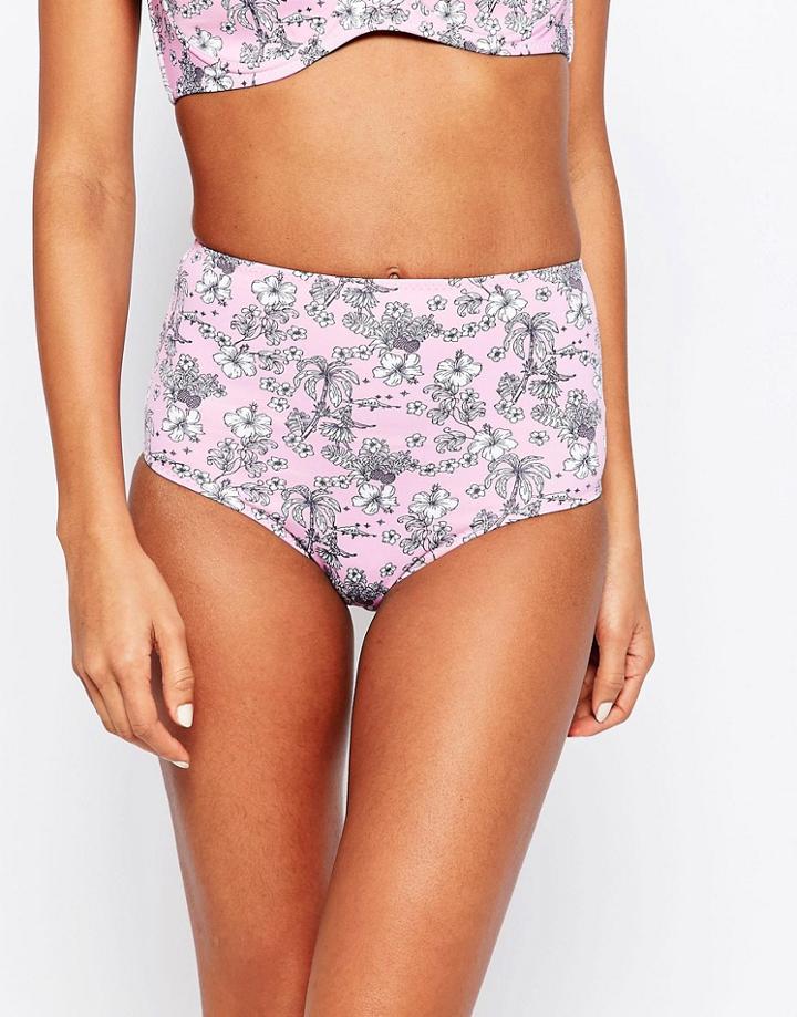 La Belle Rebelle Cosmic Dancer Rose Bikini Bottom - Pink Rose