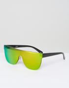 Asos Flat Top Rimless Visor Sunglasses - Red