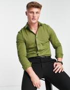 Harry Brown Pique Slim Fit Shirt-green