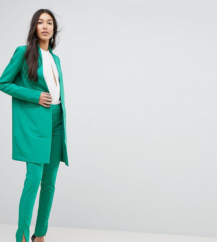 Y.a.s Tall Cigarette Pant With Hem Detail - Green